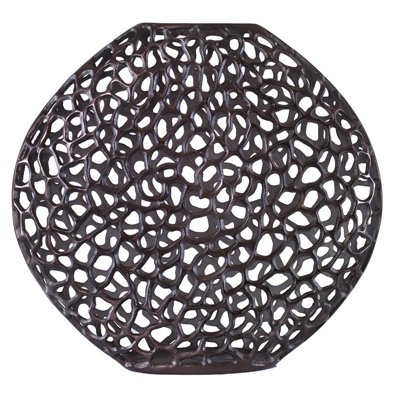 Uttermost Web Contemporary Cast Aluminum Vase in Dark Bronze Finish