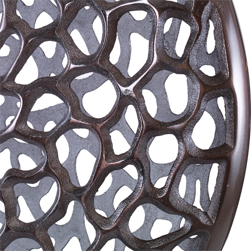 Uttermost Web Contemporary Cast Aluminum Vase in Dark Bronze Finish