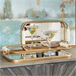 Uttermost Rosea Coastal Metal MDF and Rope Trays in Brushed Gold (Set of 2)