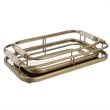 Uttermost Rosea Coastal Metal MDF and Rope Trays in Brushed Gold (Set of 2)