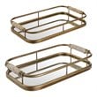 Uttermost Rosea Coastal Metal MDF and Rope Trays in Brushed Gold (Set of 2)