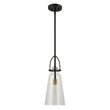Uttermost Saugus 1-light Steel and Glass Pendant in Black and Brass