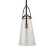 Uttermost Saugus 1-light Steel and Glass Pendant in Black and Brass
