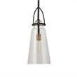 Uttermost Saugus 1-light Steel and Glass Pendant in Black and Brass