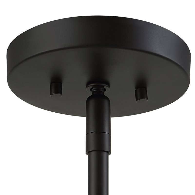 Uttermost Saugus 1-light Steel and Glass Pendant in Black and Brass