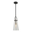 Uttermost Saugus 1-light Steel and Glass Pendant in Black and Brass