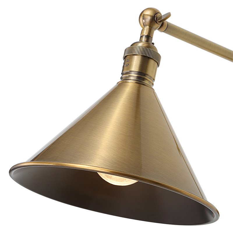 Uttermost Exeter 1-light Farmhouse Steel Adjustable Wall Sconce in Brass