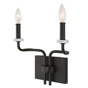Uttermost Ebony Elegance 2-light Contemporary Steel and Marble Sconce in Black