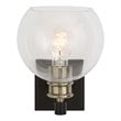 Uttermost Kent Edison 1-light Coastal Glass and Steel Sconce in Black and Brass