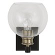 Uttermost Kent Edison 1-light Coastal Glass and Steel Sconce in Black and Brass