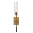 Uttermost Telesto 1-light Mid-Century Steel and Glass Sconce in Black and Brass