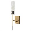 Uttermost Telesto 1-light Mid-Century Steel and Glass Sconce in Black and Brass