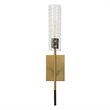 Uttermost Telesto 1-light Mid-Century Steel and Glass Sconce in Black and Brass