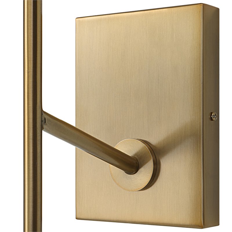 Uttermost Telesto 1-light Mid-Century Steel and Glass Sconce in Black and Brass