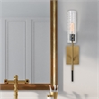 Uttermost Telesto 1-light Mid-Century Steel and Glass Sconce in Black and Brass
