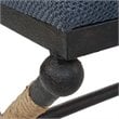 Uttermost Firth Coastal Iron MDF and Fabric Bench in Natural/Navy Blue