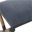 Uttermost Firth Coastal Iron MDF and Fabric Bench in Natural/Navy Blue