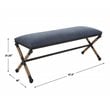 Uttermost Firth Coastal Iron MDF and Fabric Bench in Natural/Navy Blue