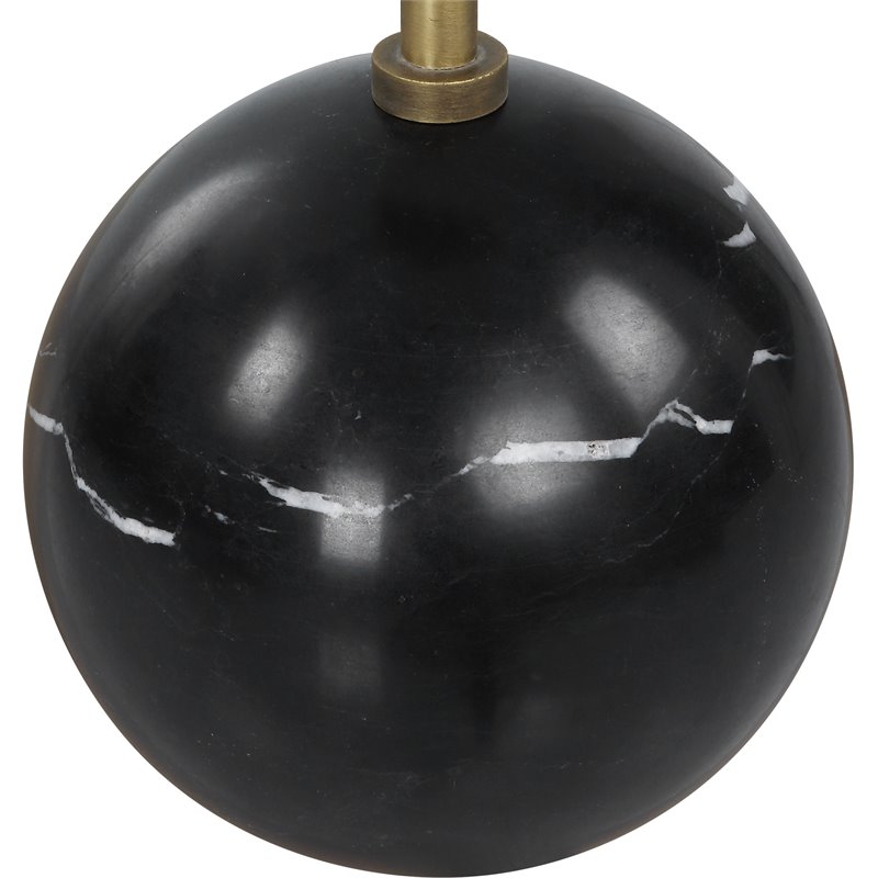 Uttermost Gimlet Contemporary Metal and Marble Drink Table in Black and Brass