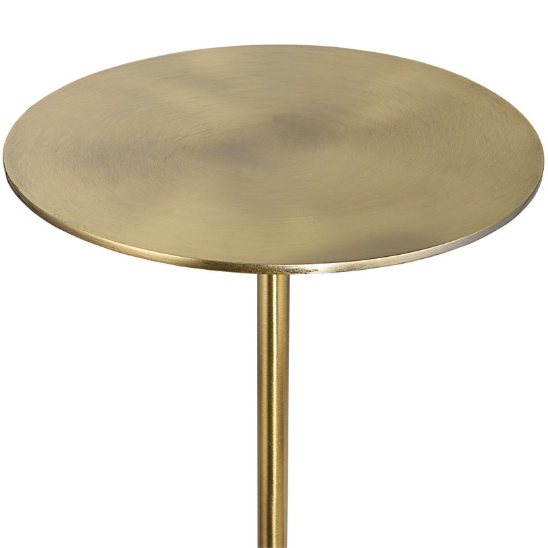 Uttermost Gimlet Contemporary Metal and Marble Drink Table in Black and Brass