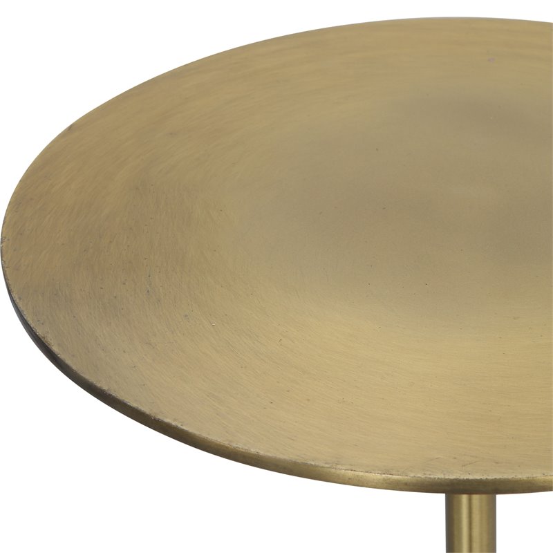 Uttermost Gimlet Contemporary Metal and Marble Drink Table in Black and Brass