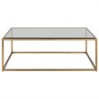 Uttermost Bravura Contemporary Iron and Tempered Glass Coffee Table in Gold
