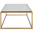 Uttermost Bravura Contemporary Iron and Tempered Glass Coffee Table in Gold