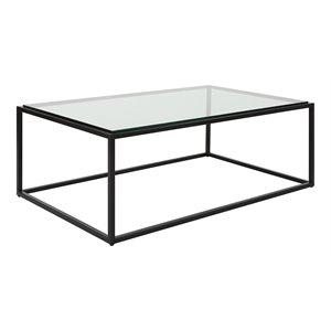Uttermost Bravura Contemporary Iron and Tempered Glass Coffee Table in Black