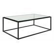 Uttermost Bravura Contemporary Iron and Tempered Glass Coffee Table in Black