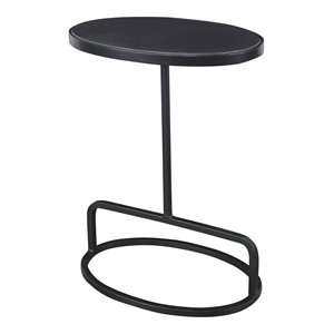 Uttermost Jessenia Contemporary Marble and Iron Accent Table in Black