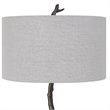 Uttermost Spruce Transitional Cast Iron and Fabric Floor Lamp in Black/Silver