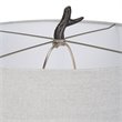 Uttermost Spruce Transitional Cast Iron and Fabric Floor Lamp in Black/Silver