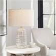 Uttermost Cyclone Contemporary Ceramic Iron and Fabric Table Lamp in Gray
