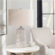 Uttermost Cyclone Contemporary Ceramic Iron and Fabric Table Lamp in Gray