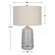 Uttermost Cyclone Contemporary Ceramic Iron and Fabric Table Lamp in Gray