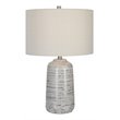 Uttermost Cyclone Contemporary Ceramic Iron and Fabric Table Lamp in Gray