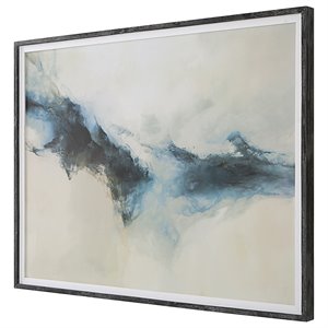 Uttermost Terra Nova Pine and Paper Abstract Framed Print in Blue/Gold