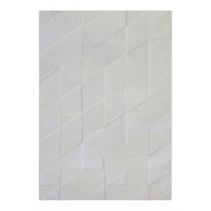 Uttermost La Veta 96x120&quot Modern Style Wool Rug in White Finish