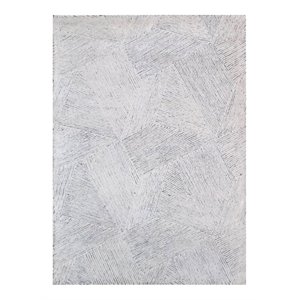 Uttermost Paonia 108x144&quot Modern Wool Geometric Rug in Gray and Ivory