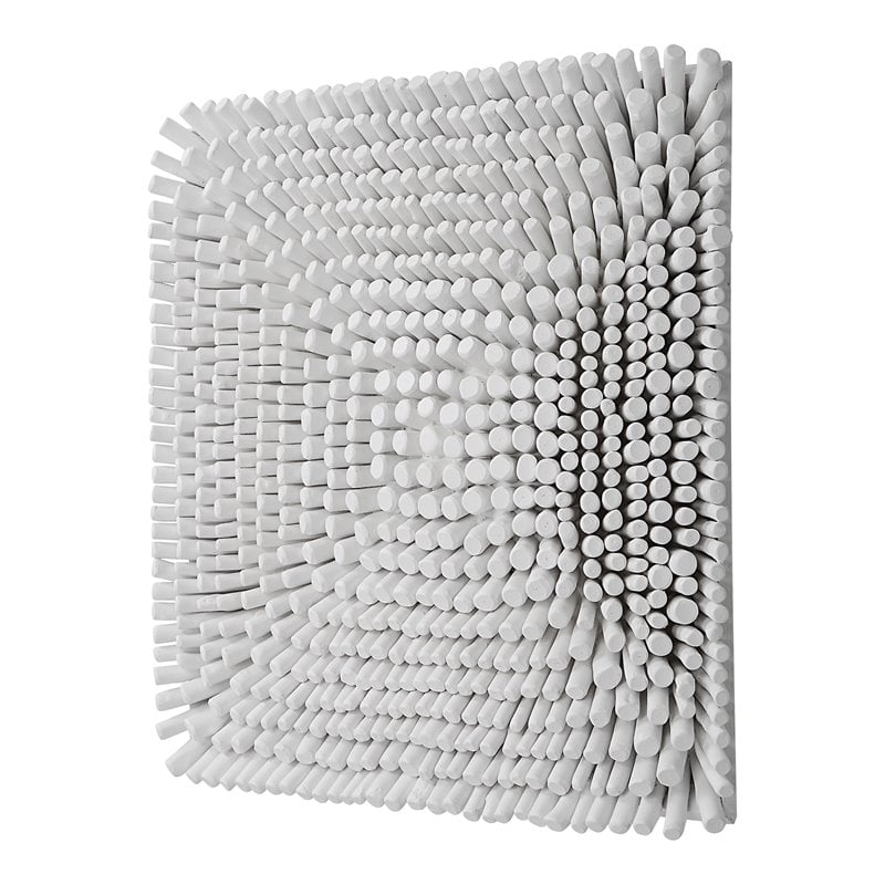 Uttermost Portside Contemporary Beech Wood and Fir Wall Panel in Matte White