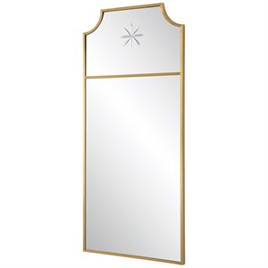 Uttermost Caddington Tall Stainless Steel and Glass Mirror in Satin Brass