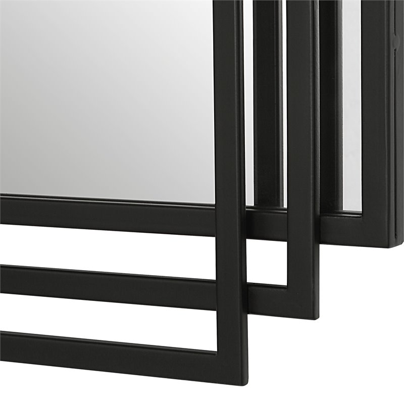 Uttermost Amherst Contemporary Iron and MDF Mirror in Matte Black
