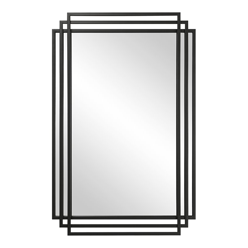 Uttermost Amherst Contemporary Iron and MDF Mirror in Matte Black