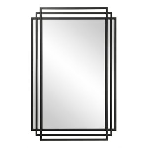Uttermost Amherst Contemporary Iron and MDF Mirror in Matte Black