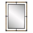 Uttermost Melville Coastal Iron Rope MDF Wood and Glass Mirror in Rust Black