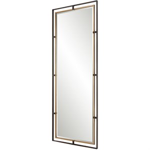 Uttermost Carrizo Transitional Iron Metal and MDF Tall Mirror in Bronze/Gold