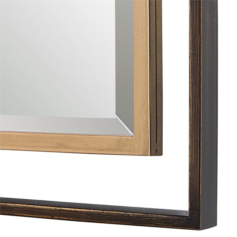 Uttermost Carrizo Transitional Iron Metal and MDF Tall Mirror in Bronze/Gold
