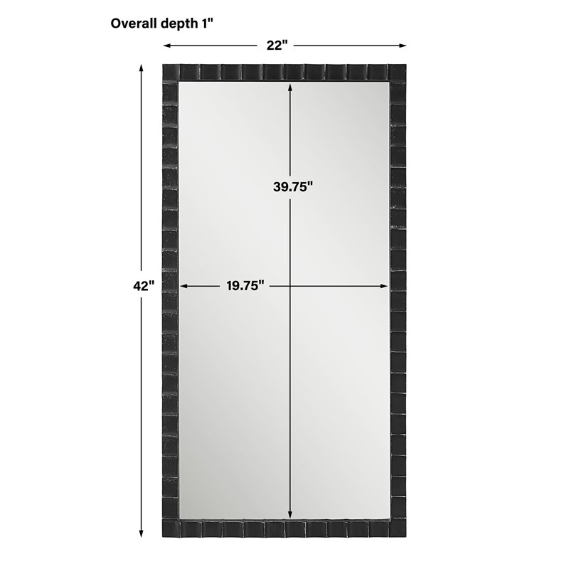 Uttermost Dandridge Contemporary Iron and MDF Mirror in Matte Black/Silver