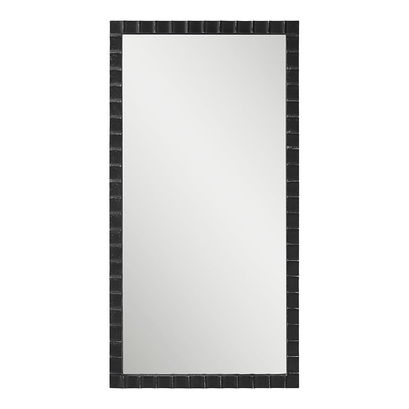 Uttermost Dandridge Contemporary Iron and MDF Mirror in Matte Black/Silver