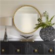 Uttermost Dandridge Round Contemporary Iron and MDF Mirror in Gold